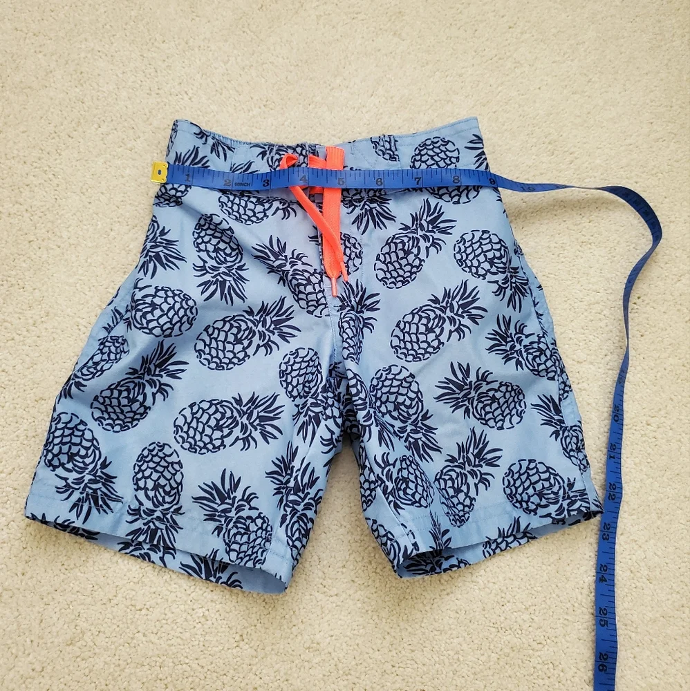 Janie and Jack Toddler Boys Blue Pineapple Swim Trunks Bathing Suit sz2T